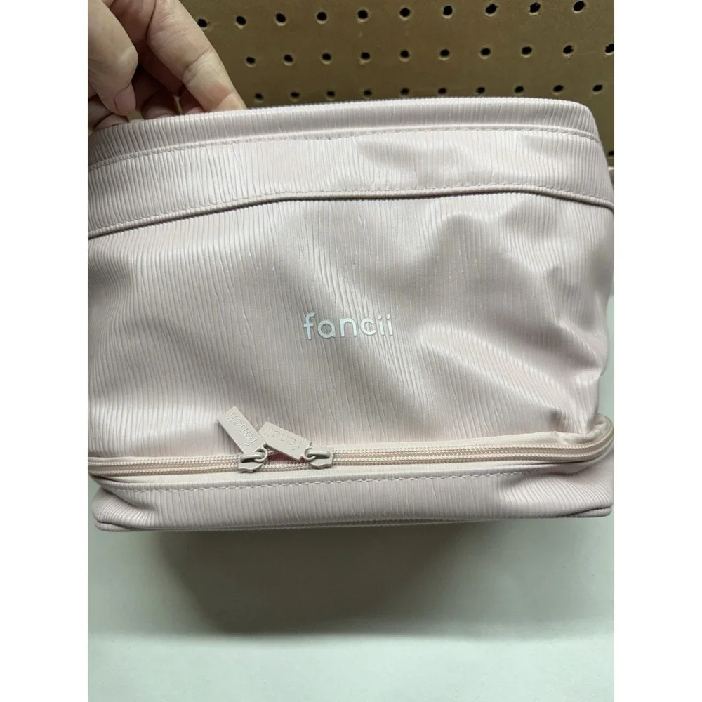fancii Macy Makeup Bag Pink Vegan Leather Travel Cosmetic Case NWT